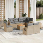 Beige loungeset met waterdichte tas en gepoedercoat staal voor buiten - beige mix en grijs / 3x midden + hoek + Tafel