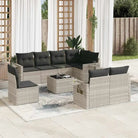 Beige Loungeset met Waterdichte Tas en Gepoedercoat Staal voor Buiten - Lichtgrijs / Met tafel - Tuinsets