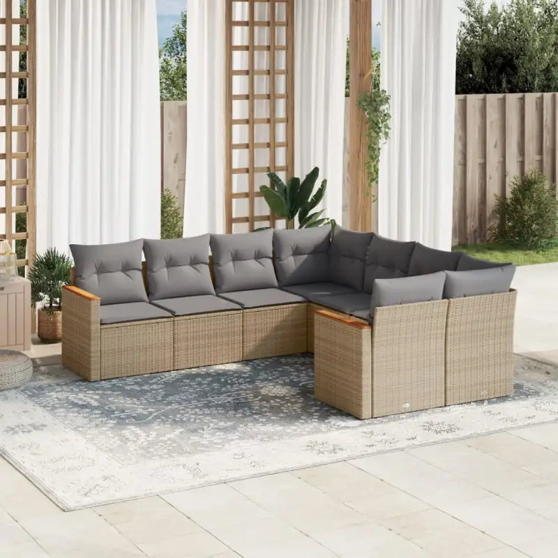 Beige loungeset met waterdichte tas en gepoedercoat staal voor tuin - Beige en grijs - Tuinsets