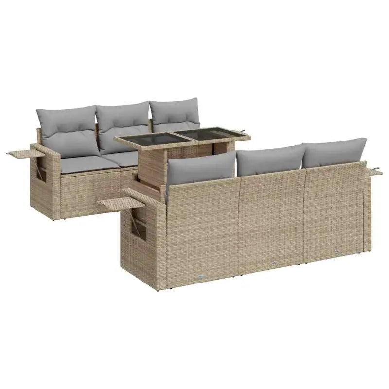 Beige loungeset met waterdichte zak en gepoedercoat staal voor je tuin - Tuinsets