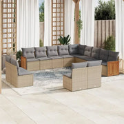 Beige loungeset met waterdichte zak en gepoedercoat staal voor buiten - Tuinsets