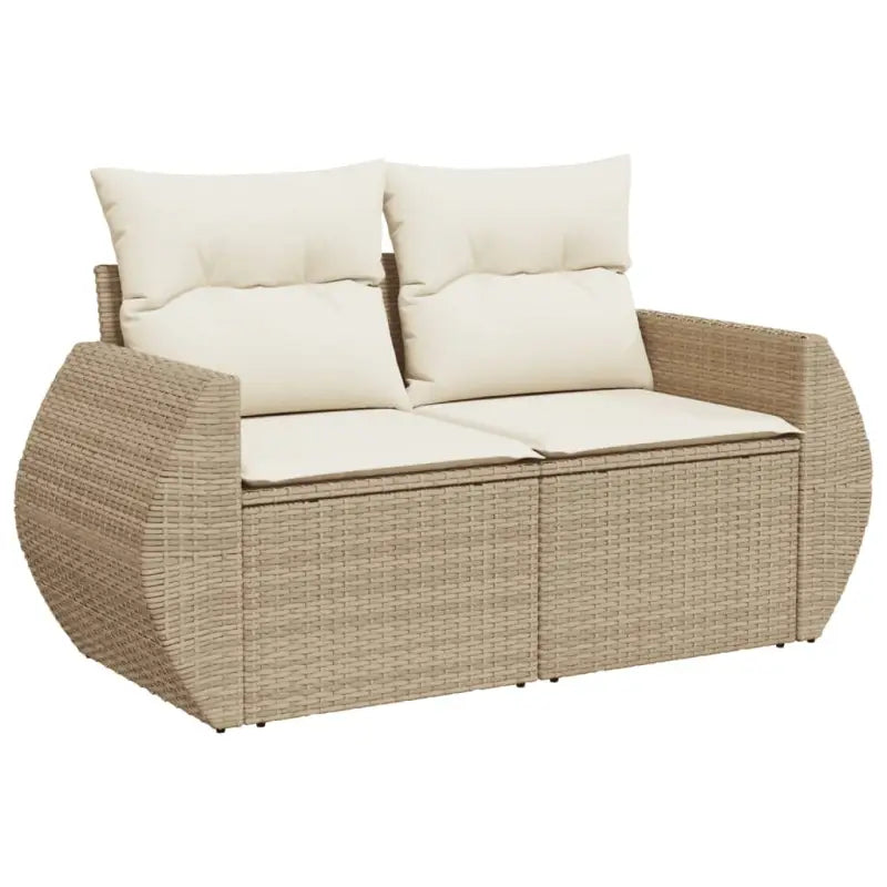 Beige loungeset van gepoedercoat staal met ideale afmetingen voor tuin - Tuinsets