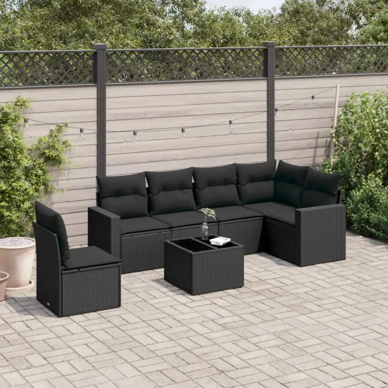 Beige loungeset van gepoedercoat staal met perfecte afmetingen voor tuin - Zwart / Met tafel - Tuinsets