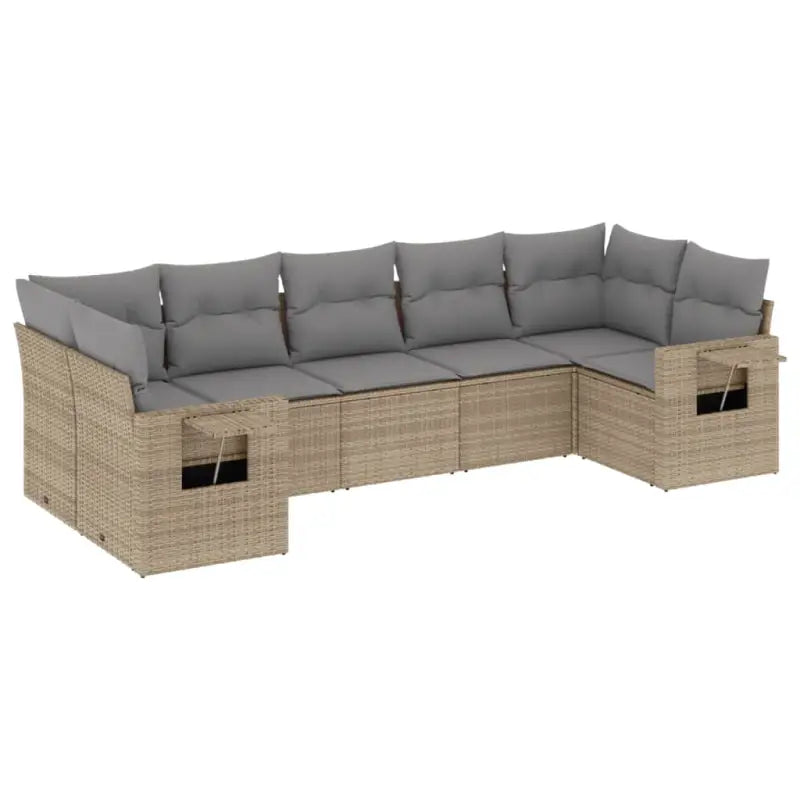 Beige loungeset van gepoedercoat staal met waterdichte tas en afmetingen - Tuinsets