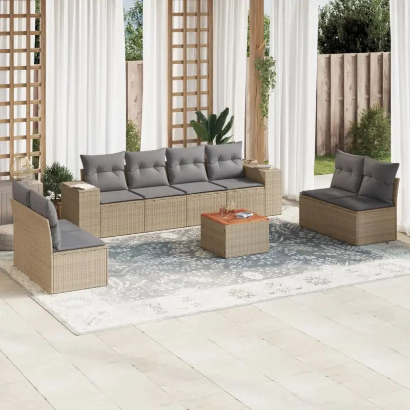 Beige loungeset van gepoedercoat staal voor jouw tuin of terras - Tuinsets