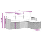 Beige loungeset van gepoedercoat staal voor tuin en terras - Tuinsets