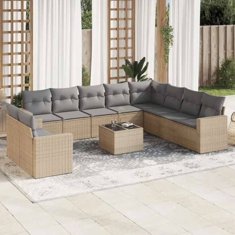 Beige materiaal loungeset in gepoedercoat staal met perfecte afmetingen - Tuinsets