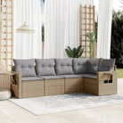 Beige materiaal loungeset met gepoedercoat staal afmetingen voor tuin of terras - Beige en grijs / Zonder tafel