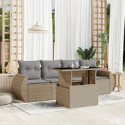 Beige materiaal loungeset met gepoedercoat staal en afmetingen voor tuin - Tuinsets