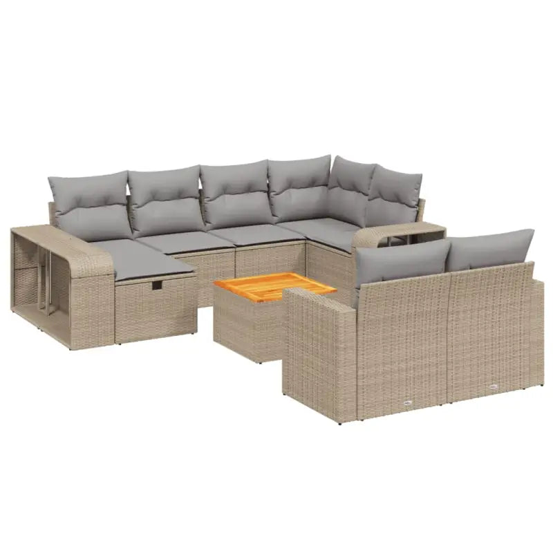 Beige materiaal loungeset met gepoedercoat staal en afmetingen voor buiten - Tuinsets