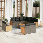 Beige materiaal loungeset met gepoedercoat staal en comfortabele afmetingen - Grijs / Met tafel - Tuinsets