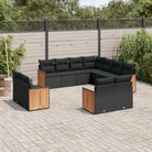 Beige materiaal loungeset met gepoedercoat staal en comfortabele afmetingen - Zwart / Zonder tafel - Tuinsets