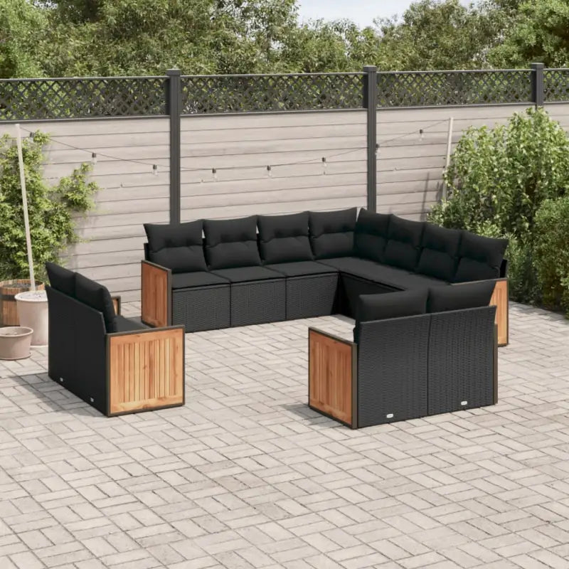 Beige materiaal loungeset met gepoedercoat staal en comfortabele afmetingen - Zwart / Zonder tafel - Tuinsets