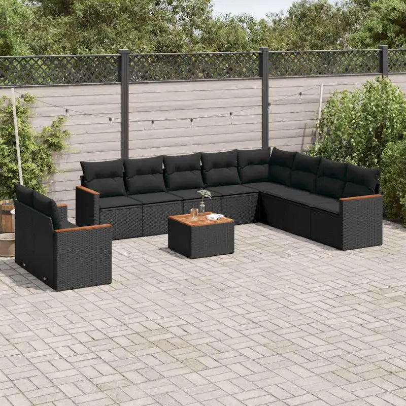 Beige materiaal loungeset met gepoedercoat staal en waterdichte tas - Zwart / Met tafel - Tuinsets