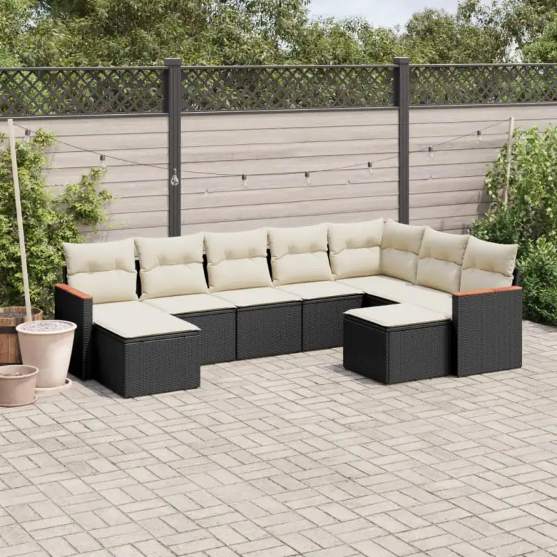 Beige materiaal loungeset met gepoedercoat staal en waterdichte tas - Zwart en crème / Zonder tafel - Tuinsets