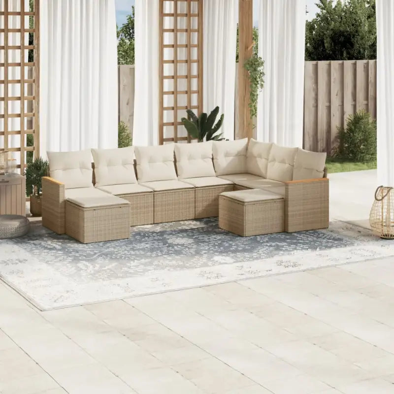 Beige materiaal loungeset met gepoedercoat staal en waterdichte tas - beige en crèmekleurig / Zonder tafel - Tuinsets