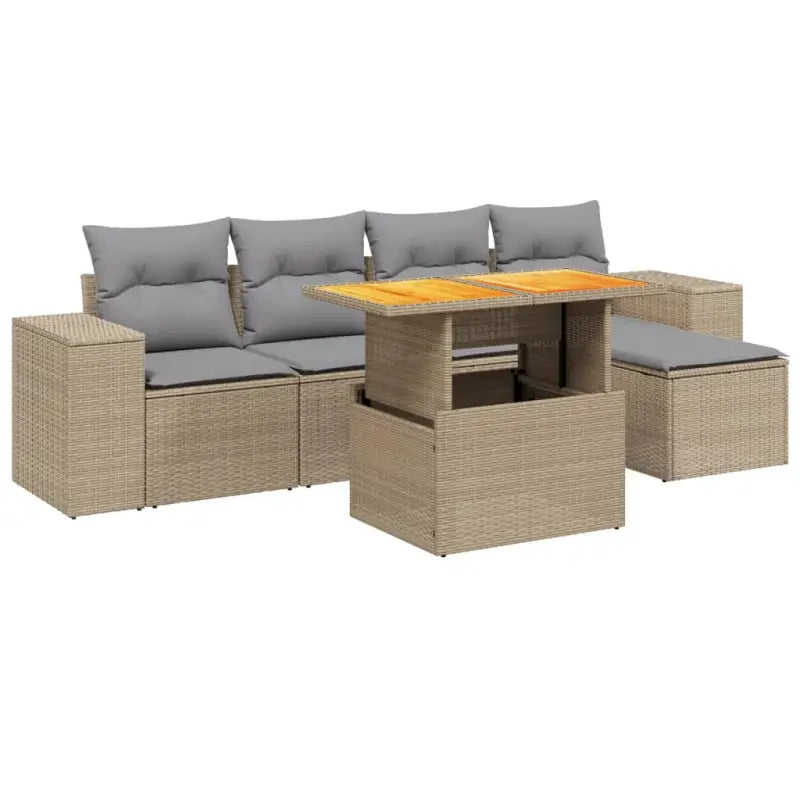 Beige materiaal loungeset van gepoedercoat staal met ideale afmetingen - Tuinsets