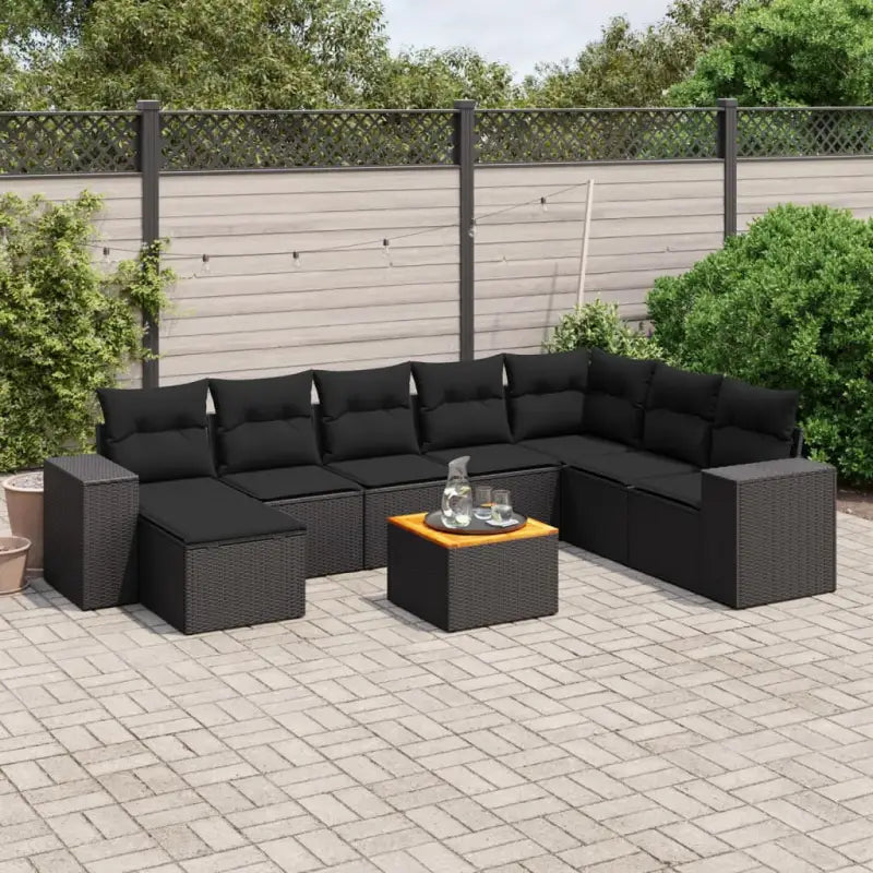 Beige materiaal loungeset van gepoedercoat staal met ideale afmetingen - Zwart - Tuinsets