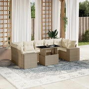 Beige materialen loungeset met gepoedercoat staal en afmetingen voor tuin - Tuinsets