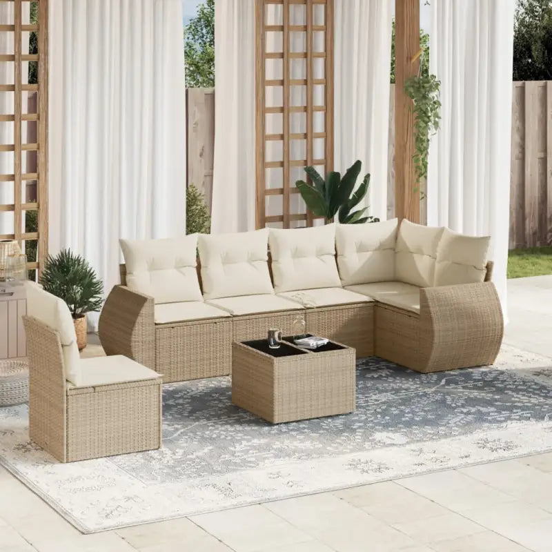 Beige tuinaanzet met waterdichte tas en gepoedercoat staal - beige en crèmekleurig / Met tafel - Tuinsets