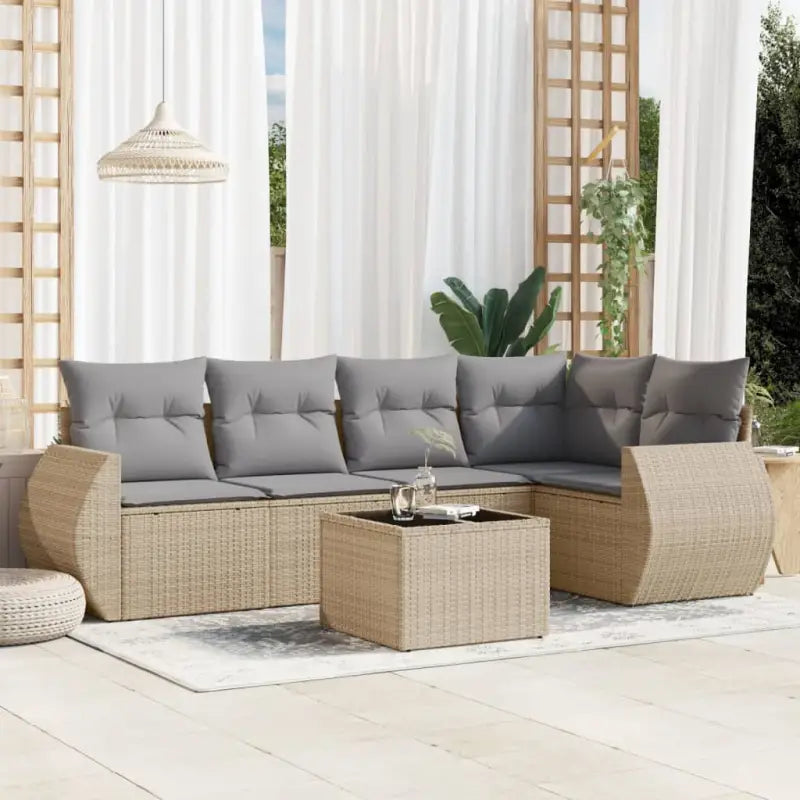 Beige tuinset met gepoedercoat staal en waterdichte tas voor buitengebruik - Beige en grijs / Met tafel - Tuinsets