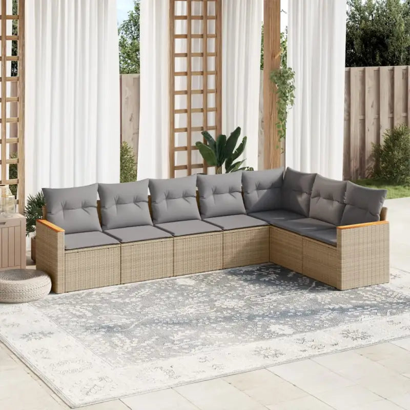 Beige tuinset met waterdichte tas en gepoedercoat stalen kader - Beige en grijs / Zonder tafel - Tuinsets