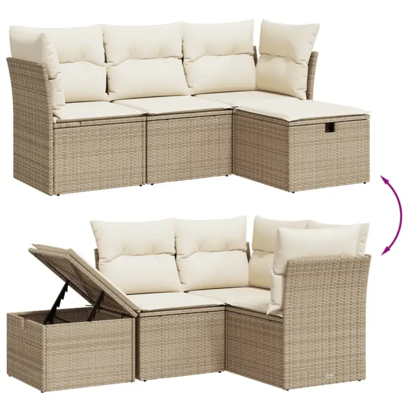 Beige tuinstoelset van gepoedercoat staal met ideale afmetingen - Tuinsets