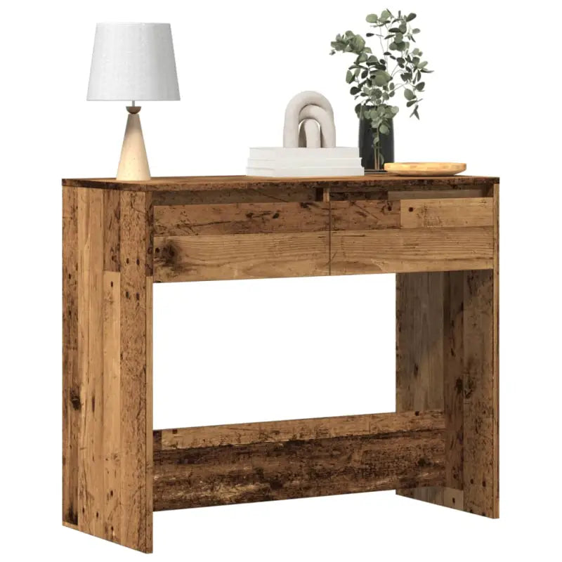 Bewerk hout bijzettafel voor in elk interieur met opbergmogelijkheden - Oud hout / 1 - Bijzettafels