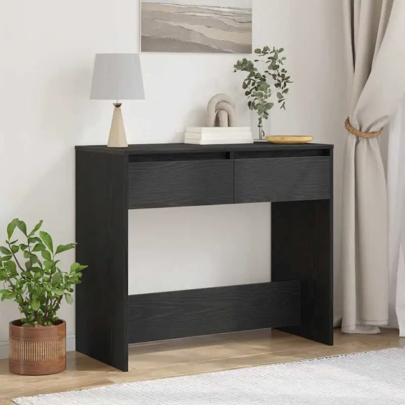 Bewerk hout bijzettafel voor in elk interieur met opbergmogelijkheden - Zwart eiken / 1 - Bijzettafels