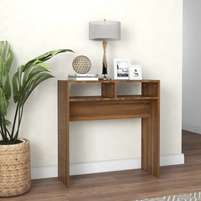 Bewerk hout bijzettafel voor stijl en functionaliteit - 1 / bruin eikenkleur / 78 cm - Bijzettafels