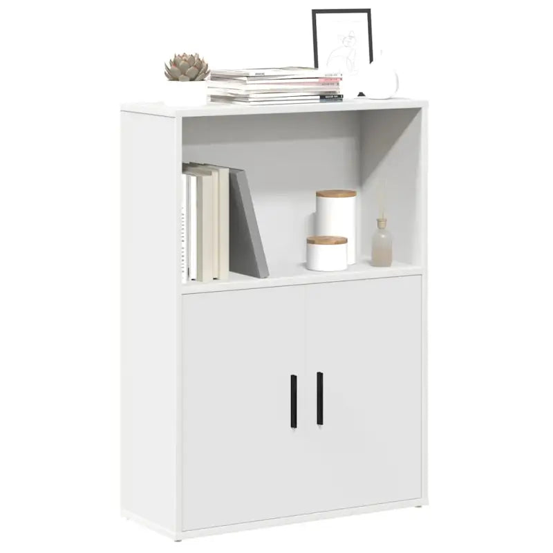 Bewerk hout boekenkast voor stijlvolle en praktische boekenopslag - Wit / 1 / 85 cm - Boekenkasten