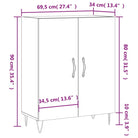 Bewerk hout dressoir in hoogglans wit met tijdloze uitstraling - Dressoirs & buffetkasten