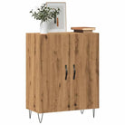 Bewerk hout dressoir in hoogglans wit met tijdloze uitstraling - artisanaal eikenkleurig / 1 - Dressoirs & buffetkasten