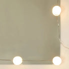Bewerk hout kaptafel met spiegel en LED-verlichting voor de slaapkamer - Slaapkamerkaptafels