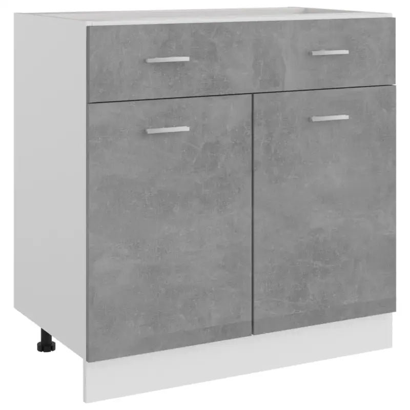 Bewerk hout onderkast voor een overzichtelijke en duurzame keukenruimte - Betongrijs / 1 / Onderkast met lade 80 cm