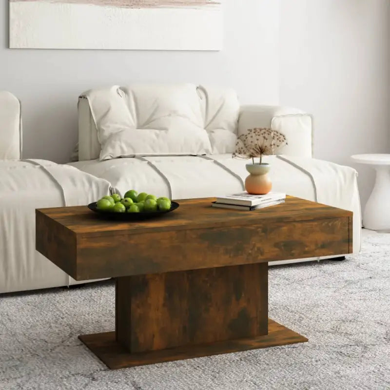 Bewerk hout salontafel voor een tijdloze woonkamersetting - Gerookt eiken / 1 - Salontafels