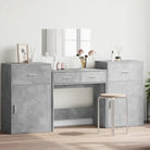 Bewerk hout stijlvolle slaapkamermeubelsets met make-uptafel binnen handbereik - Betongrijs - Slaapkamermeubelsets