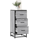 Bewerkt hout dressoir in grijs sonoma met industrieel metalen frame - Dressoirs & buffetkasten