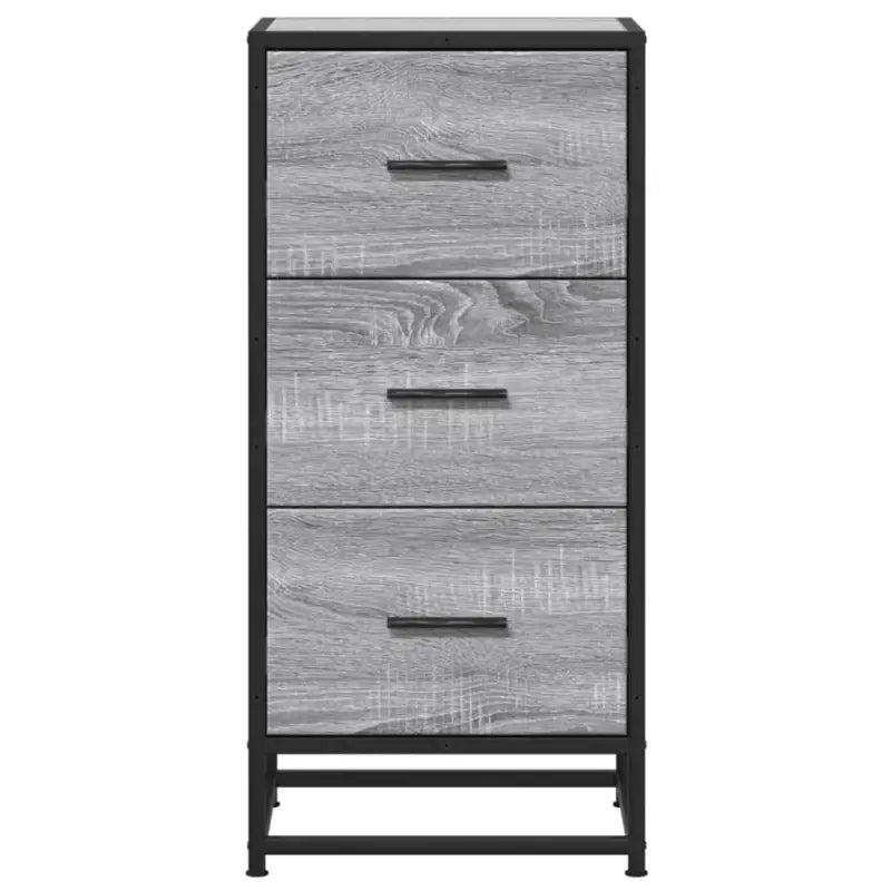 Bewerkt hout dressoir in grijs sonoma met industrieel metalen frame - Dressoirs & buffetkasten