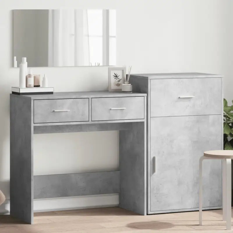 Bewerkt hout kaptafelset met opbergkast voor binnen handbereik - Slaapkamermeubelsets