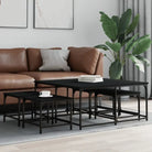 Bewerkt hout salontafels met elkaar passende kleine tafels voor compacte ruimtes - Zwart / 1 - Salontafels