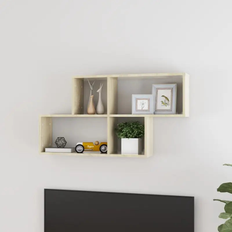 Bewerkt hout wandplank met stevig en stijlvol design voor elke ruimte - Sonoma eiken / 1 - Wandplanken