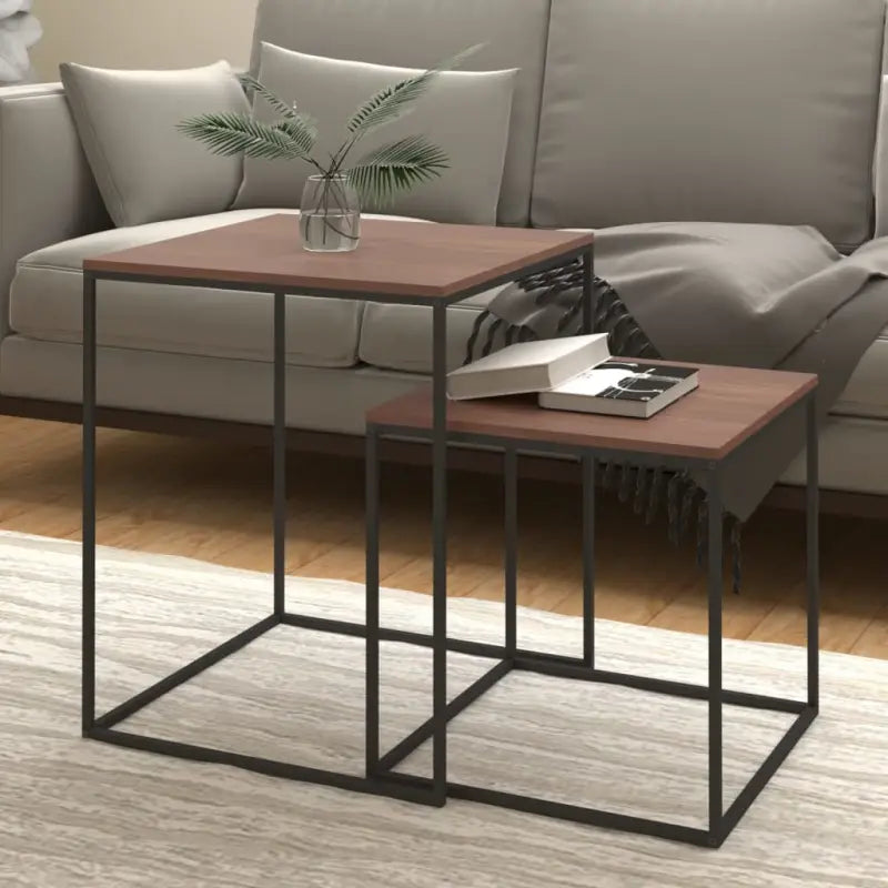 Bewerkte hout salontafels set met elkaar passende tafeltjes - Salontafels