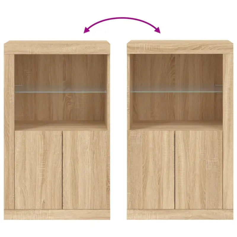 Bijzetkast met RGB LED-verlichting van bewerkt hout - Opbergkasten & lockerkasten