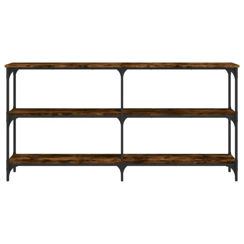Bijzettafel met bewerkt hout en metalen frame met verstelbare poten - Bijzettafels