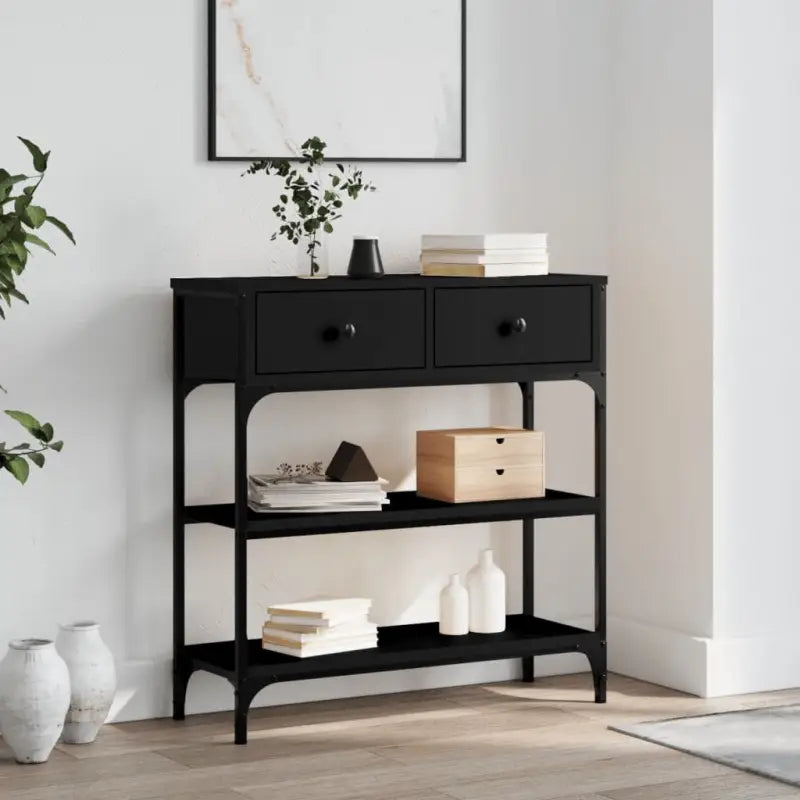 Bijzettafel met bewerkt hout en metalen frame met verstelbare poten - Bijzettafels