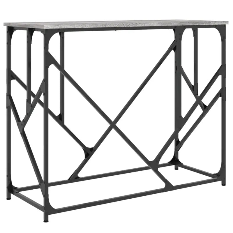 Bijzettafel met bewerkt hout en metalen frame met verstelbare poten - Bijzettafels