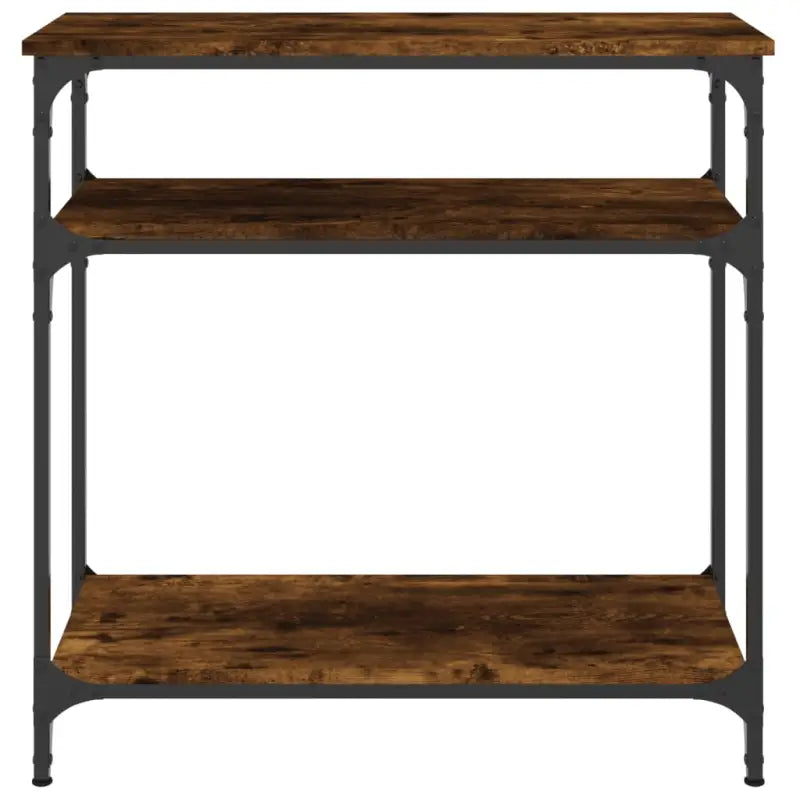 Bijzettafel met bewerkt hout en metalen frame met verstelbare poten - Bijzettafels
