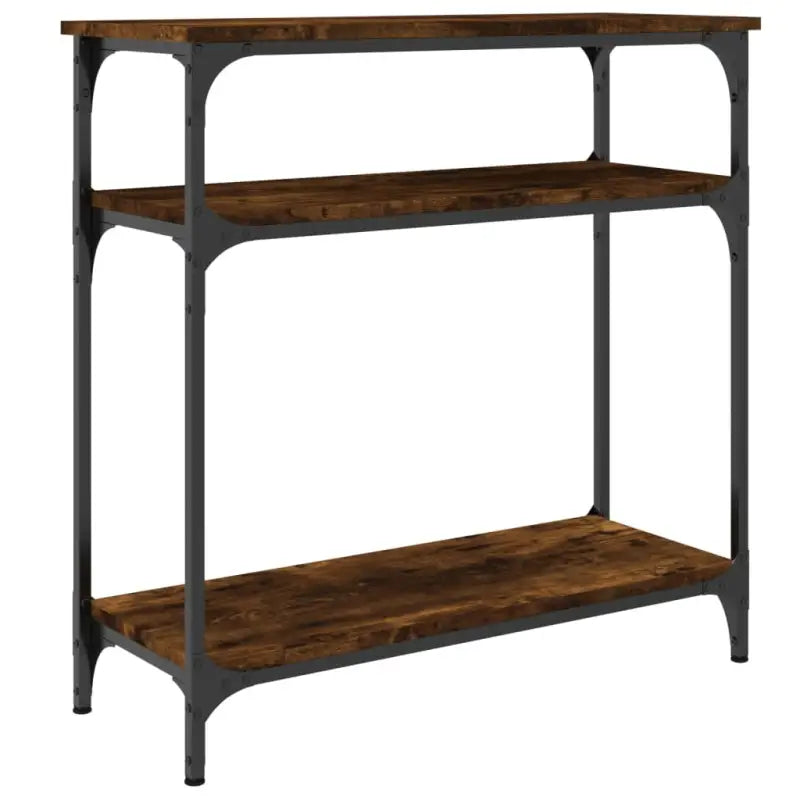 Bijzettafel met bewerkt hout en metalen frame met verstelbare poten - Bijzettafels
