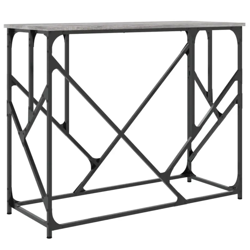 Bijzettafel met bewerkt hout en metalen frame met verstelbare poten - Bijzettafels